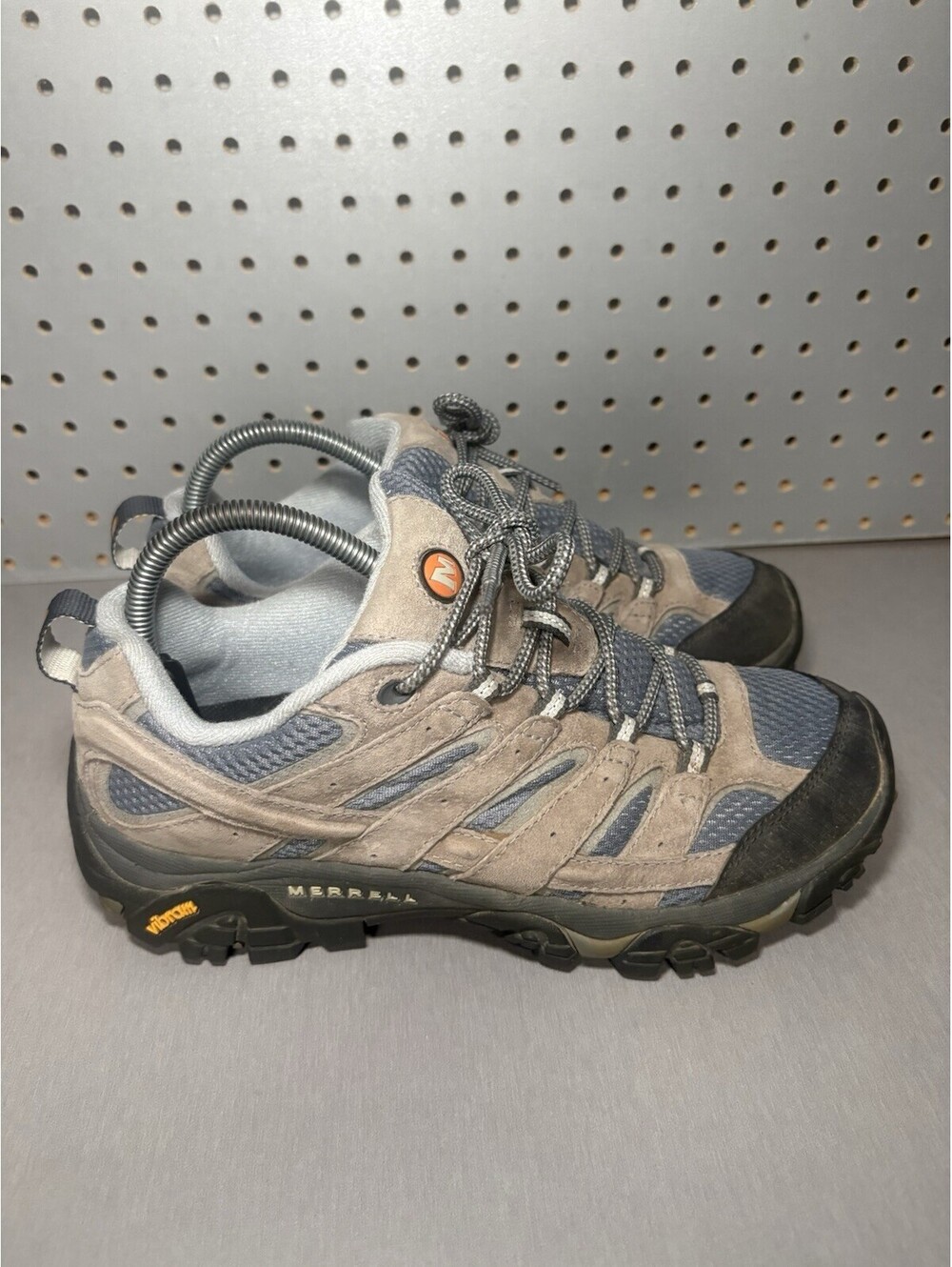 Merrell Moab 2 Ventilator Mid Hiking Shoes Womens Sz 9 Wide Gray Grey Blue